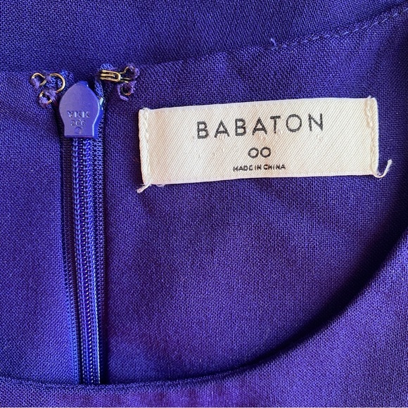 Aritzia Babaton Navy Blue Knee-length High Neck Fitted Sleeveless Wool Dress - Picture 3 of 7